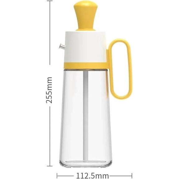 Oil and Vinegar Dispenser Set 2 in 1 New Oil Dispenser Bottle with Brush Design Convenient Liquid Seasoning Big Capacity Bottle Kitchen Supplies Multifunction(Yellow)