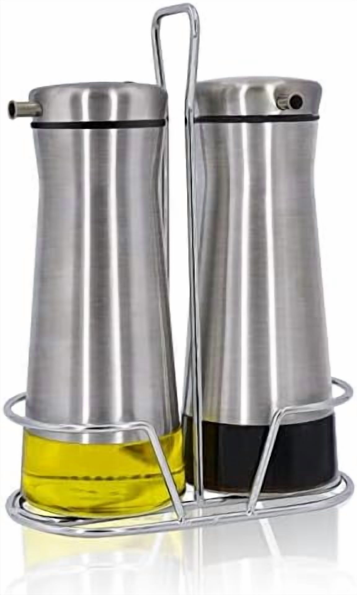 Oil And Vinegar Dispenser Set with Caddy - 2 Pack Oil Dispenser Bottle for Kitchen with No-Drip - Kitchen Decor and Accessories for Home Restaurants Weddings$$Home Decor, Kitchen, & Other