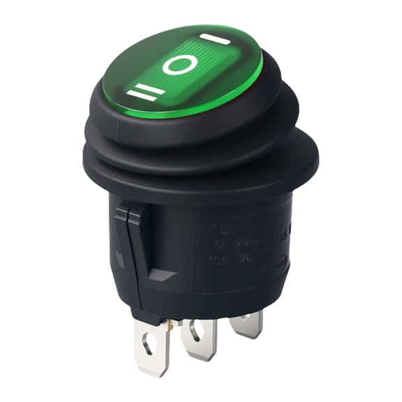 Oil & Water Resistant Round Rocker Switches 3 Pin 3 Position Switches No Light for Easy Installation In Wet environment