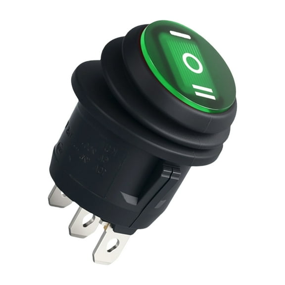 Oil & Water Resistant Round Rocker Switches 3 Pin 3 Position Switches No Light for Easy Installation In Wet environment