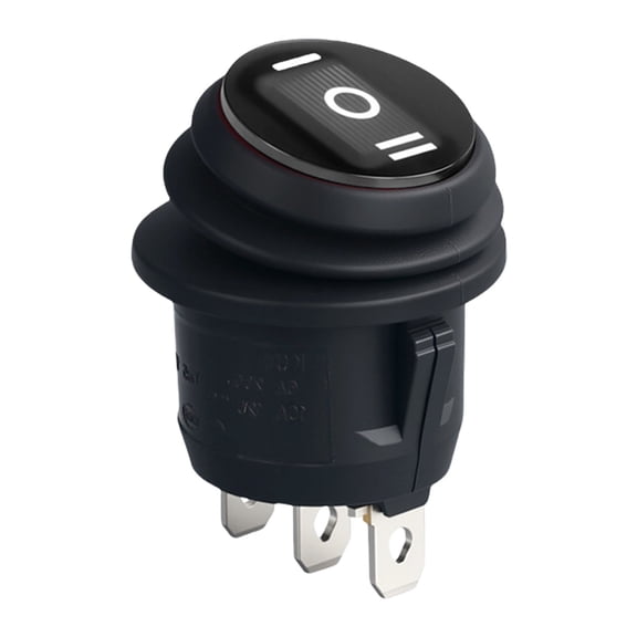Oil & Water Resistant Round Rockers Switches 3 Pin 3 Position Switches Not Light for Easy Installation In Wet environment