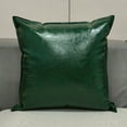 thumbnail image 1 of Oil Wax Leather Solid Color Pillow Cover, Throw Pillow Cover 17.72x17.72 Inch, All Season Decorative Pillow Case for Couch Sofa Porch Chair Indoor Outdoor Home Decor, 1 of 6