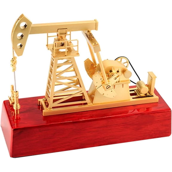 Oil Well Pump Jack Metal Model, Electric 3D Pumping Unit Model Simulation Oilfield Operation Mechanical Machine Equipment Model, Toy Science Eductional Gift for Adults