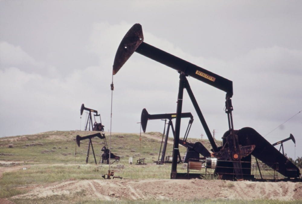 Oil Wells Near The Historical Teapot Dome Petroleum Reserve Of The