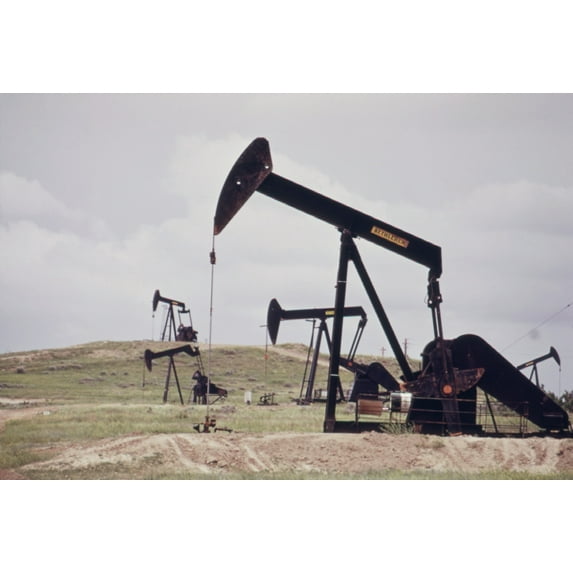 Oil Wells Near The Historical Teapot Dome Petroleum Reserve Of The President Warren Harding Administration'S Oil Leasing Corruption Scandal In The 1920'S. Ca. 1973-75. History (24 x 18)