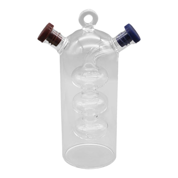 Oil and Vinegar Dispenser Glass Cruet Soy Bottle Double Chamber Separated Compartments for Home Kitchen Use
