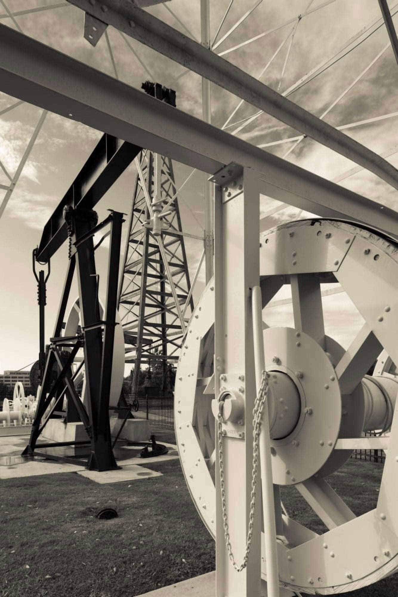 Oil drilling display at Oklahoma History Center Oklahoma City Oklahoma USA Canvas Art - Panoramic Images (18 x 24)