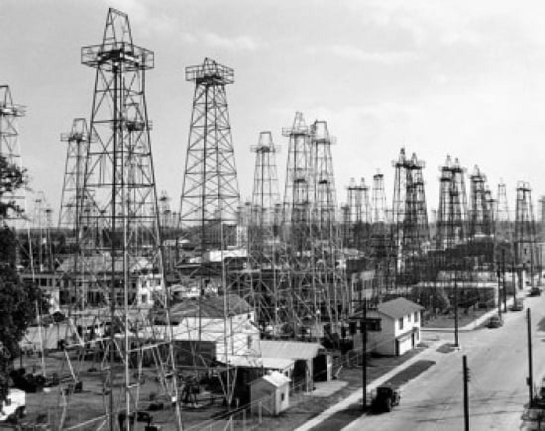 Oil drilling rigs at an oil industry Kilgore Texas USA Canvas Art - (18 x 24)