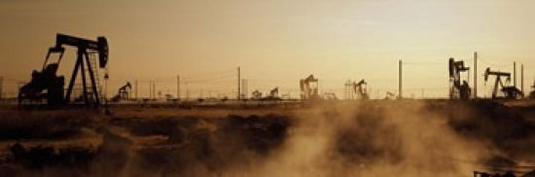 Oil drills in a field Maricopa Kern County California USA Canvas Art - Panoramic Images (18 x 6)