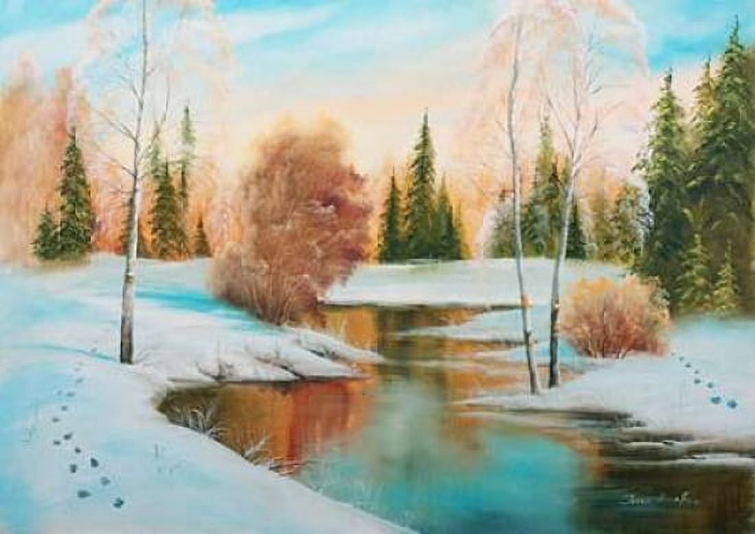 Oil forestlake I Canvas Art - Gusak Natalia (20 x 28)