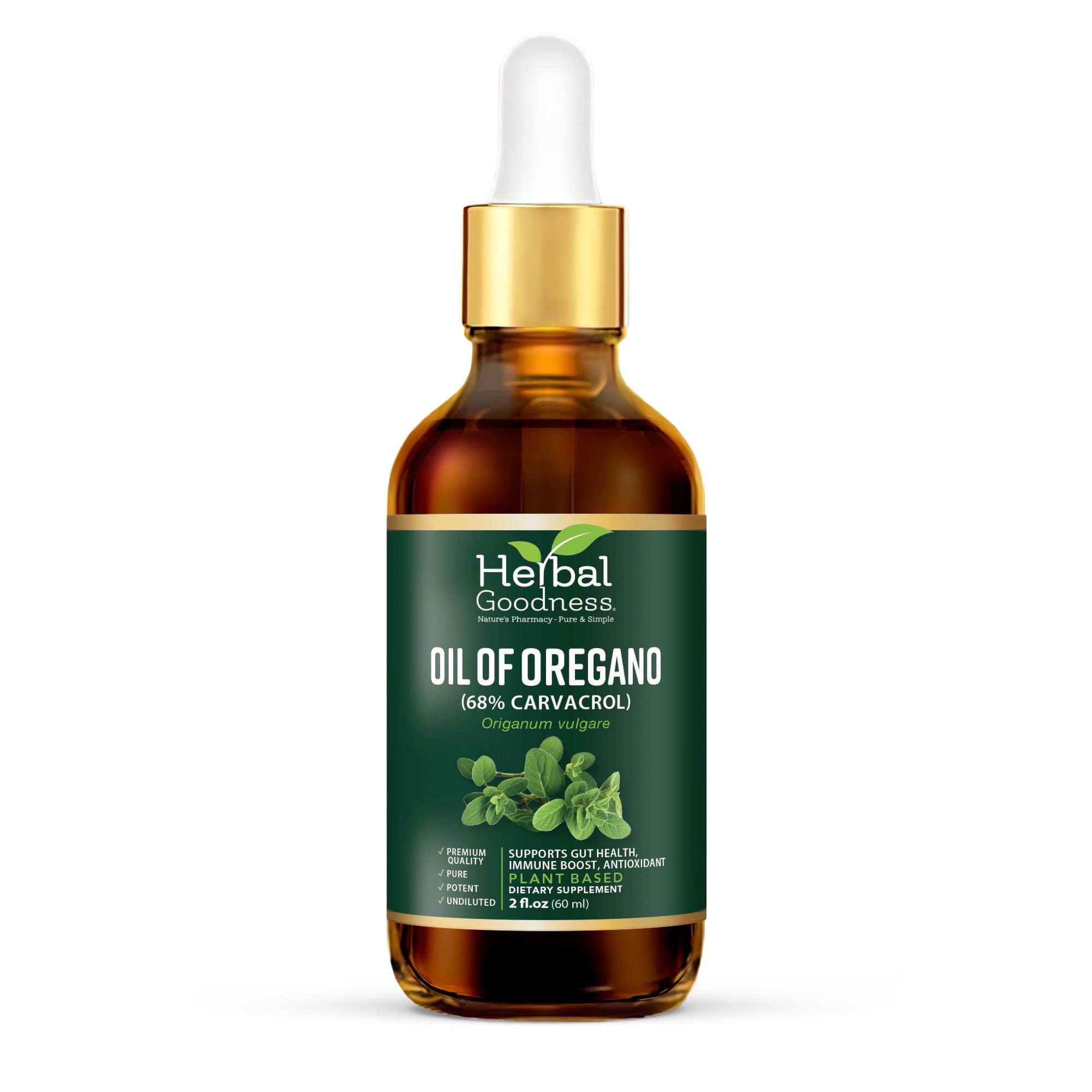 Oil of Oregano Drops, Liquid Supplement, Aceite de Oregano, Virgin Olive Oil, for Immune & Digestive Support- 2oz - Herbal Goodness