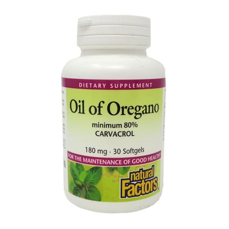 Natural Factors Oil of Oregano 180 mg, Helps Maintain Good Health with Extra Virgin Olive Oil, 30 Softgels