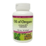 Natural Factors Oil of Oregano 180 mg, Helps Maintain Good Health with Extra Virgin Olive Oil, 30 Softgels
