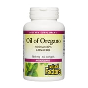 Natural Factors - Oil of Oregano 180mg, With Extra Virgin Olive Oil, 60 Count