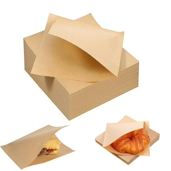 Oil-proof Triangle Paper Bags,Durable Individual Grease Resistant Bags,Portable Brown French Fry Containers,Food Packing for Bakery
