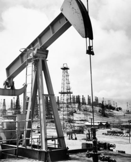 Oil rig drilling for an oil well California USA Canvas Art - (18 x 24)