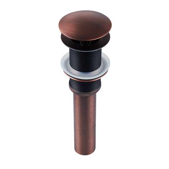 Oil-rubbed Bronze Pop-Up Drain Stopper without Overflow, Easy to Install, Small Detachable Cap, Compatible for Vessel Sinks