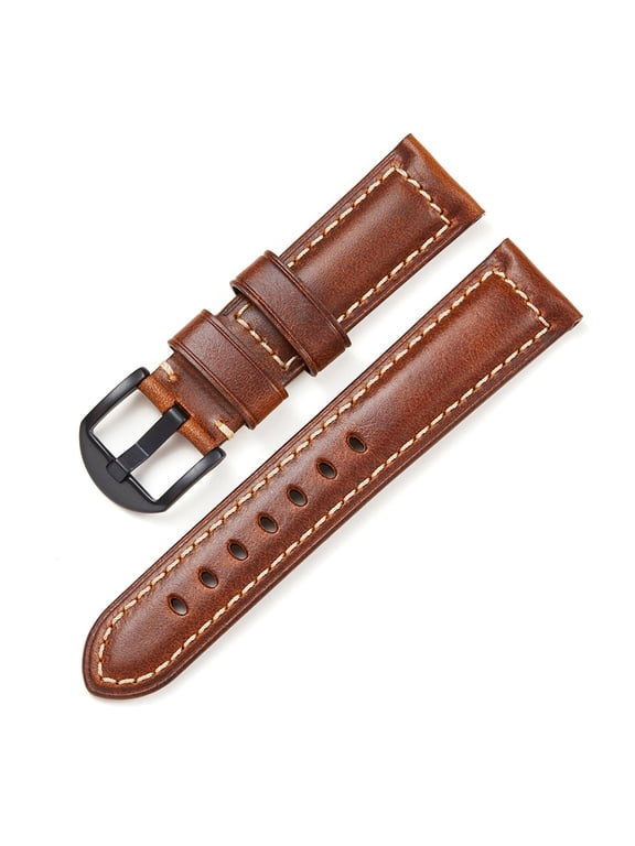 Oil wax leather strap men's retro watch band 20/22/24/26m