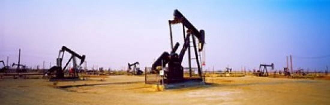 Oil wells in oil field California State Route 46 California USA Canvas Art - Panoramic Images (18 x 6)