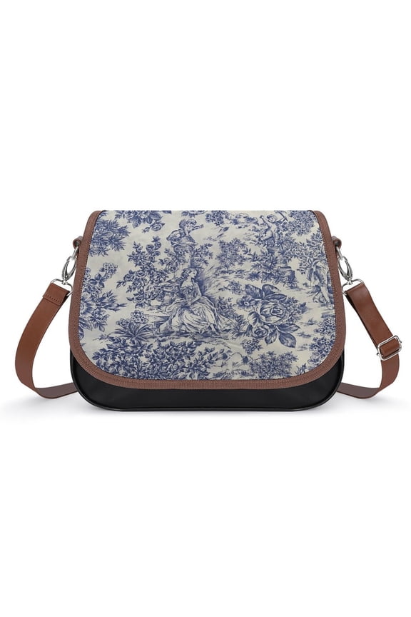 Oile De Jouy Vintage Crossbody Bag for Women Medium Leather Hobo Bags Shoulder Bag Classic City Leather Satchels