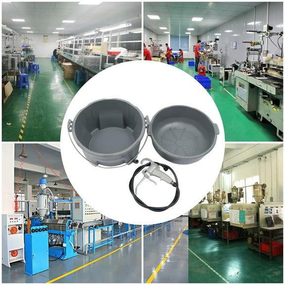 Oiler Bucket & Gun Set with 1Gal Capacity - Durable Plastic Oil Container for Pipe Threaders, 4.59ft Hose, Easy to Carry & Clean