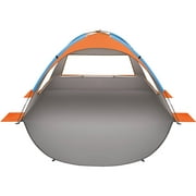 Oileus Beach Tent Pop Up Tents Sun Shade Shelter for 2-3 Person With UV Protection, Extended Floor, Mesh Roll Up Windows, Carrying Bag, Stakes, 6 Sand Pockets, Lightweight and Easy Set Up, Orange