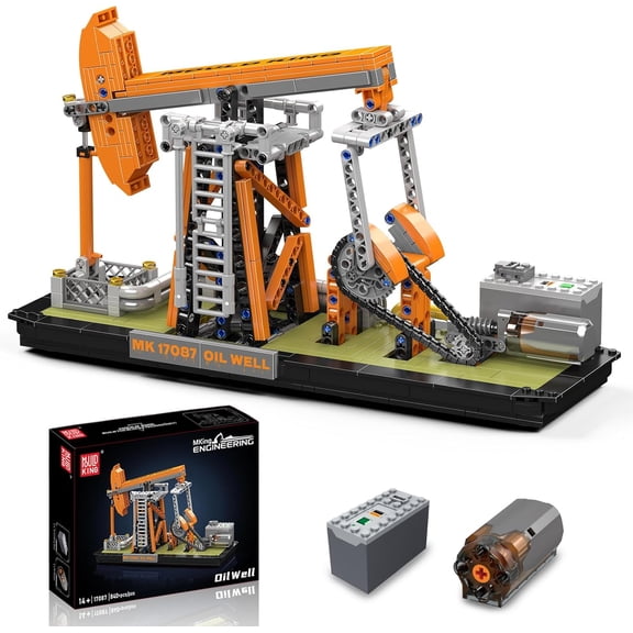 Oilfield Movable Building Sets, Engineering Display Model with Battery & Motor, Oil Source Technology Construction Blocks