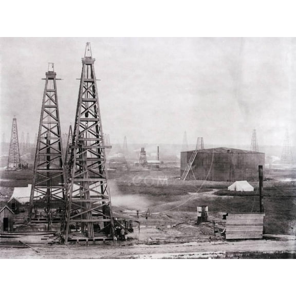 Oilfield at Spindletop, World Culture Unframed Photographic Print Wall Art Sold by Art.Com