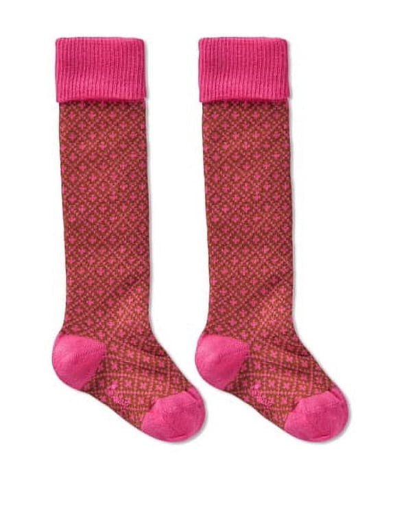 Marylou Knee Socks, Brown/Pink Jacquard, 12M (74 EU)