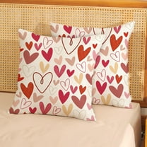Oillow Valentine'S Decor Pillow Covers 18X18 Red Love Heart Throw Pillow Covers Wedding Valentine'S Day Mother'S Day Anniversary Pillowcase Linen Cushion Case Decoration for Sofa Couch B