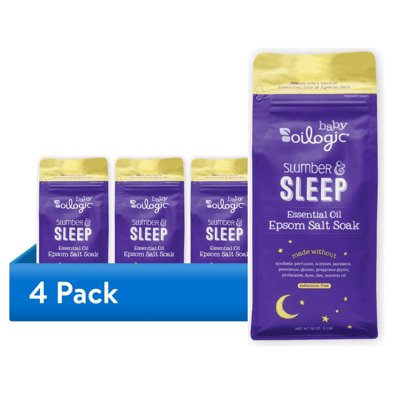 (4 pack) Oilogic Slumber & Sleep Essential Oil Epsom Salt for Baby, 2lb