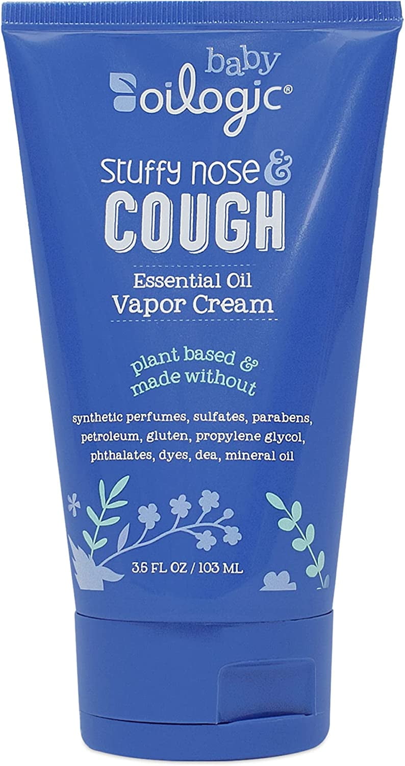 Oilogic Soothing Vapor Cream, Stuffy Nose & Cough - Soothes Baby Cough & Cold with All Natural Essential Oils - Plant-Based Congestion Relief for Infants & Kids - Petroleum & Menthol Free