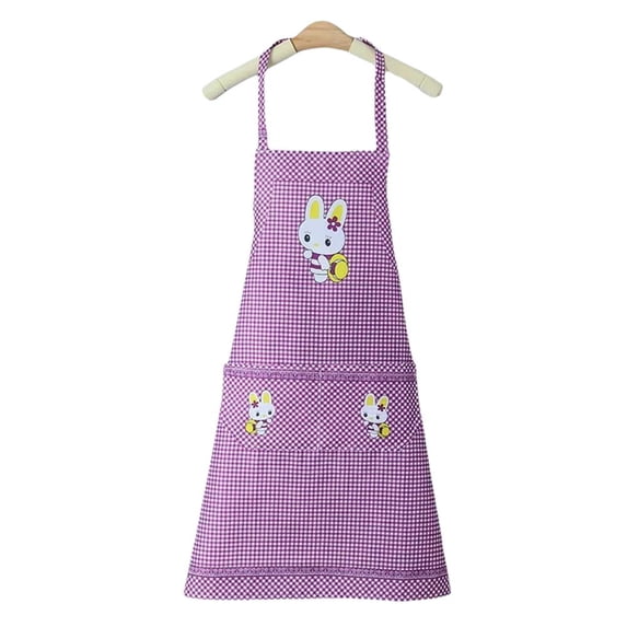 Oilproof Cartoon Aprons Women Kitchen Apron Cooking Baking BBQ With Pocket C0 N4V9