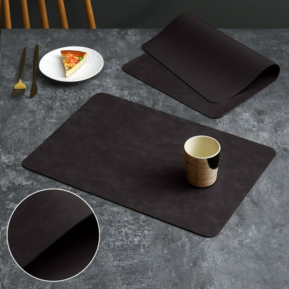 Oilproof Coffee Mats, Western Food Mats, Cowhide Grain PVC Leather, Heat Insulation, Table Mats, Kitchen Decor, Dining Room, Home Bar, Dining Tables, Food Protection TOPLIU