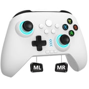 Oilsky 024 Wireless Gaming Controller Compatible with PC,iOS,and Android, Bluetooth Gaming Controller with RGB Lights, Hall Joysticks/Hall Triggers, White