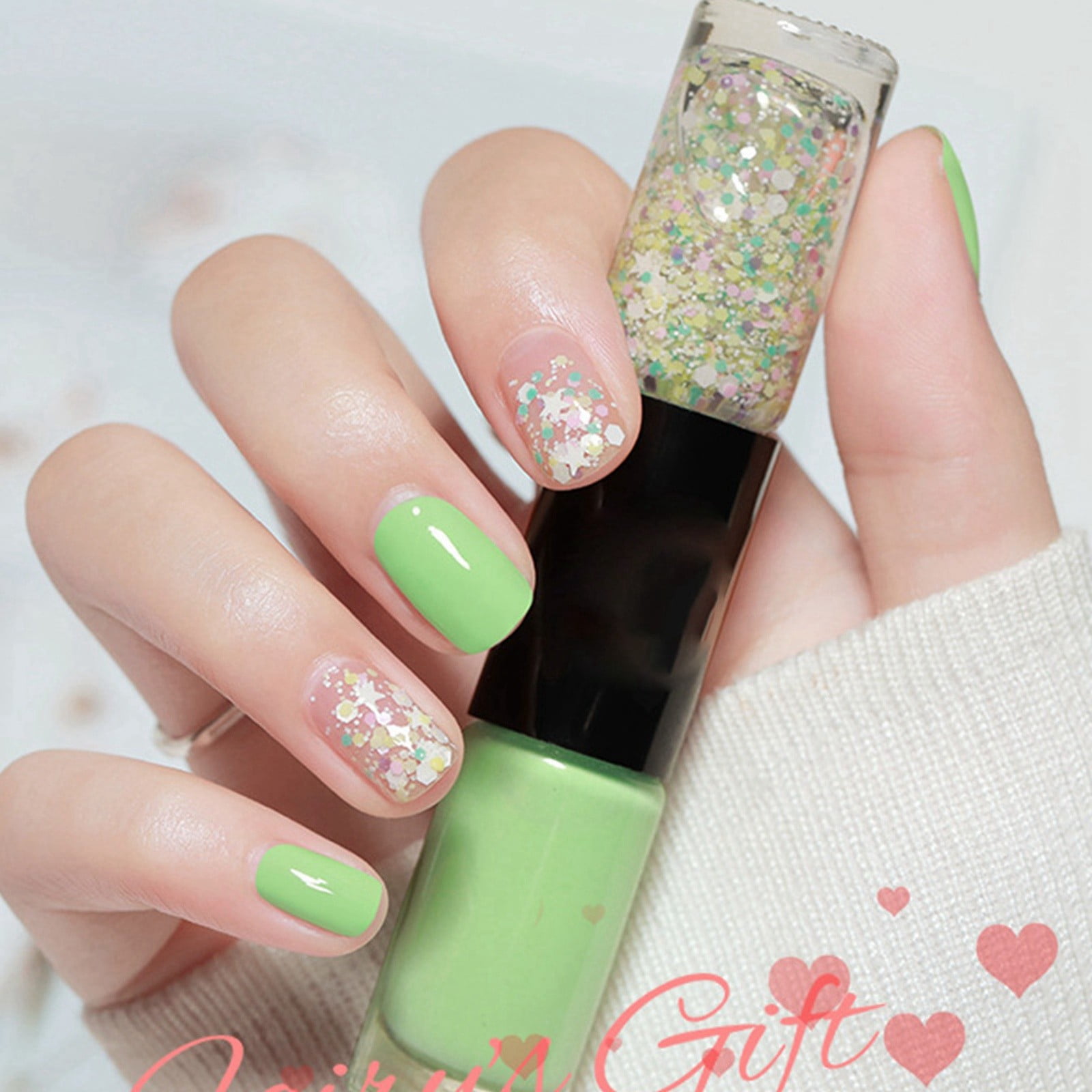 Oily Two Color Nail Polish New Non Baked Quick Drying Durable Non Peelable Nail Polish 12ml