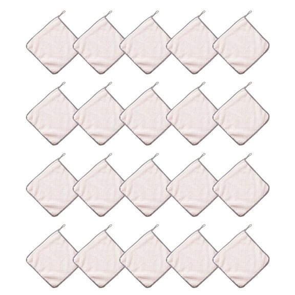 Oimcto 20Pcs White Scouring Pads,Daily Rag Toweldish Kitchen Cloth Dish Oilcleaning Non Stick Clothkitchen Cleaning Supplies,Strong Decontamination,No Scratches,Multi-Functional for Daily Use