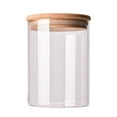 thumbnail image 1 of Oimcto 450Ml Bamboo Lid Glass Candy Jar,Sealed Canister for Tea and Coffee Storage,Clear Container with Airtight Design,Pantry Organization Essential, 1 of 6
