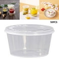thumbnail image 1 of Oimcto 50-Piece 4Oz Disposable Sauce Cups with Lids,Small Plastic Containers for Shots and Portions,Leak-Proof Design for Catering and Home Use,Practical and Hygienic, 1 of 8