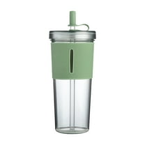 Oimcto 700Ml Large Capacity Juice Cup Fashionable Simple Straw Cup Green A,Acrylic Travel Tumbler with Lid and Premium Insulated Double Wall Reusable Cups Clear High Temperature Resistance