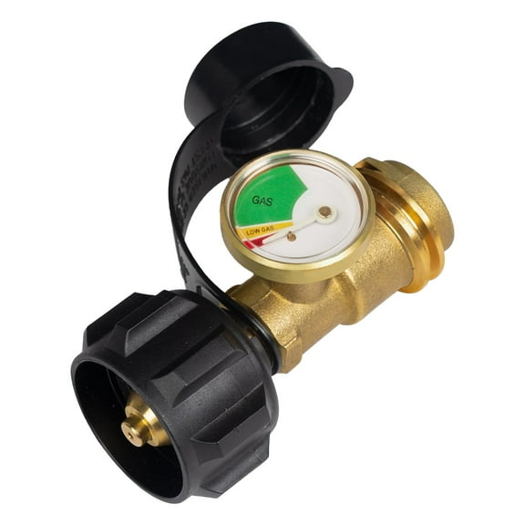 Oimcto American Standard Gas Cylinder Adapter,Propane Tank Gauge Indicator 2 Pack Propane Gauge,Lp Propane Tank 5Lb 40Lb with Qcc1/Type Leak Detector for Bbq Grill Rv Accessories Heater Propane Ap