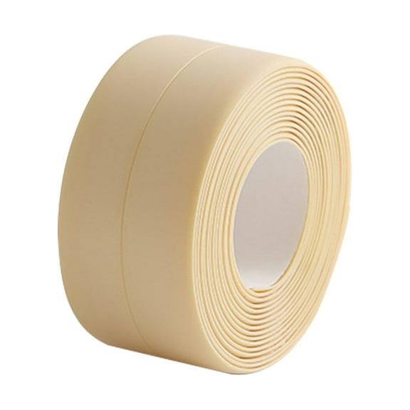 Oimcto Beige Kitchen and Bathroom Anti-Mildew Stickers,Caulk Strip Tape for Wall Sealing Tape Strip Pe Self Adhesive Waterproof Sealer Decorative Trim for Kitchen Bathroom Shower Toilet