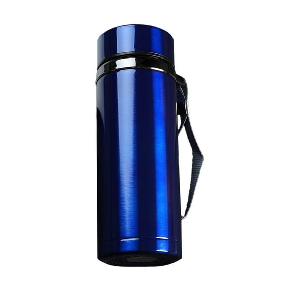 Oimcto Business Blue 500Ml Stainless Steel Thermos Cup,32Oz Insulated Water Bottle with Carry Rope,Leak-Proof Flask for Hot and Cold Drinks,Sport Outdoor Design