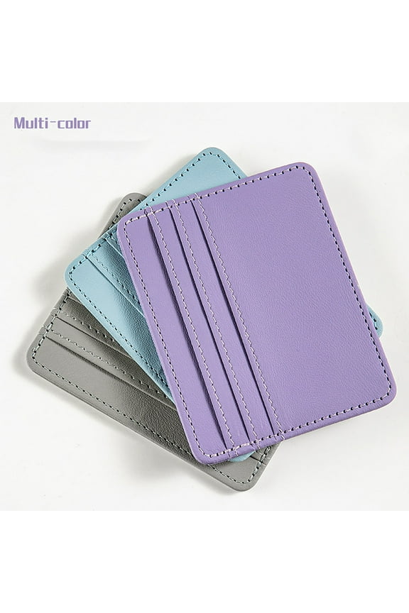 Card Holder Card Storage Bag Purple,Credit Card Holder Slim Minimalist Front Id Travel Rfid Blocking Small Compact Leather with Id Window for Men Women