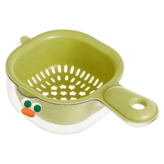 Oimcto Double-Layer Chen Drain Basket Ergonomic Handle Design [Olive Green 1 + 1 Patch],Kitchen Layer Draining Baskets with Handle Drainings Basket Kitchens Draining Basket with Handle Kitchen
