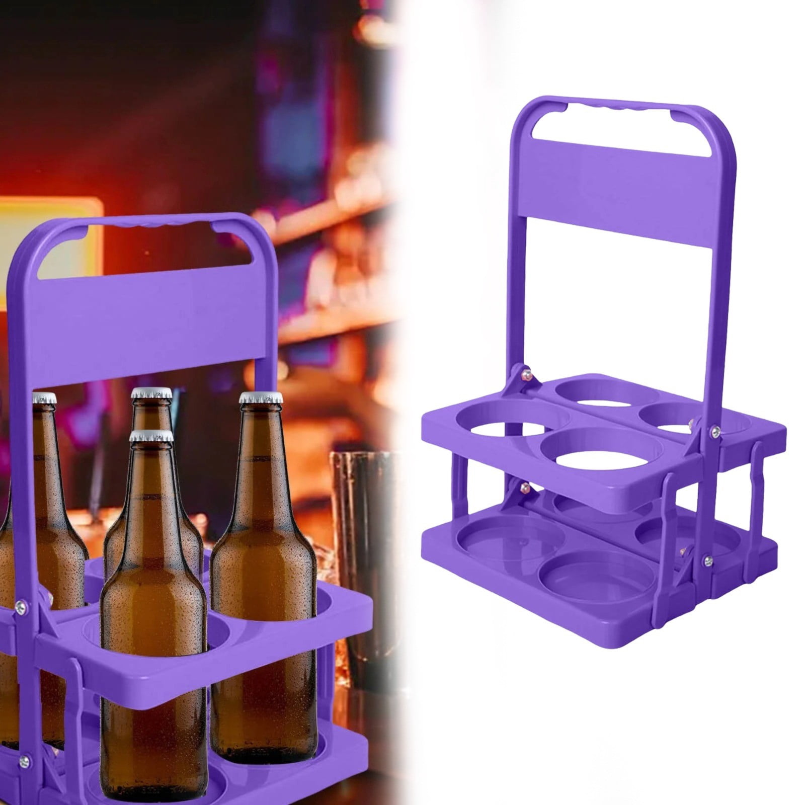 Travel Bottle Rack Oimcto Foldable Wine Rack Dark Purple,Portable Plastic Drink Reusable ...