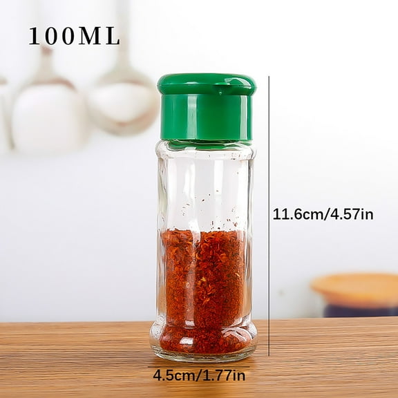Oimcto Glass Spice Bottle Set with Sprinkler Lids,Kitchen Seasoning Storage Containers for Pepper and Herbs,Complete Seasoning Box Combination for Organized Cooking