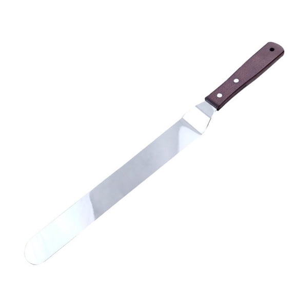 Oimcto Less than $5 Stainless Steel Butter Spatula Yellow,4/6/8/10/12 Inch Cake Spatula Wooden Handle Food Grade Jam Angled Offset Spatula,Include:1*Stainless Steel Butter Spatula