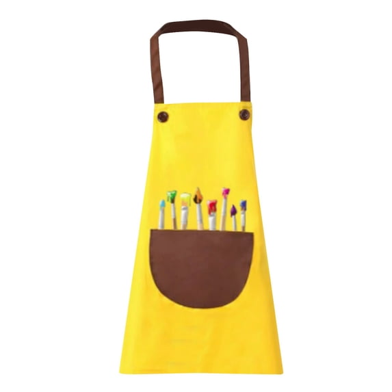 Oimcto Multi-Pocket Artist and Gardening Apron,Adjustable Water-Resistant Smock for Painting,Crafts,Cooking,Baking with Multiple Storage Pockets for Brushes and Tools,Fun Colors,Machine Washable