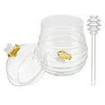 thumbnail image 1 of Oimcto Practical Less than $5 Transparent Glass Honey Jarjar with and Lid Glass Pot Container Dispenser for Home Kitchen Store and Syrup Unique Beehive Shape,Include:1X Honey Jar, 1 of 7